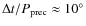 $\Delta t/P_{\rm prec}\approx 10^\circ$