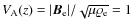 $V_{\rm A}(z)=\vert \vec{ B}_{\rm e}\vert/\sqrt{\mu \varrho_{\rm e}}=1$