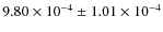$9.80\times 10^{-4}\pm1.01\times 10^{-4}$