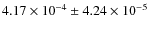 $4.17\times10^{-4}\pm4.24\times10^{-5}$