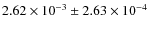 $2.62\times10^{-3}\pm2.63\times10^{-4}$