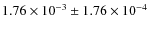 $1.76\times10^{-3}\pm1.76\times10^{-4}$