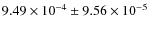 $9.49\times10^{-4}\pm9.56\times10^{-5}$