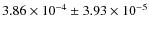 $3.86\times 10^{-4}\pm3.93\times 10^{-5}$