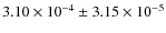 $3.10\times 10^{-4}\pm3.15\times 10^{-5}$