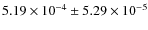 $5.19\times 10^{-4}\pm5.29\times 10^{-5}$