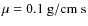 $\mu=0.1~{\rm g/cm~s}$