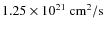 $1.25\times 10^{21}~\rm cm^{2}/s$