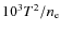 $10^3 T^2/n_{\rm e}$