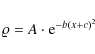 \begin{displaymath}%
\varrho=A\cdot {\rm e}^{-b(x+c)^2}
\end{displaymath}