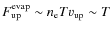 $F_{\rm up}^{\rm evap}\sim n_{\rm e}Tv_{\rm up}\sim T$