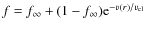 $f = f_\infty + (1 - f_\infty){\rm e}^{-v(r)/v_{\rm cl}}$