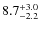 $8.7^{\rm +3.0}_{-2.2}$