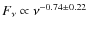 $F_\nu \propto \nu^{-0.74\pm 0.22}$