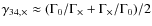 $\gamma_{34,\times}\approx
(\Gamma_0/\Gamma_\times+\Gamma_\times/\Gamma_0)/2$