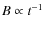 $B \propto t^{-1}$