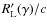 $R'_{\rm L}(\gamma)/c$