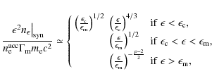 \begin{displaymath}%
\frac{\left.\epsilon^{2} n_{\epsilon}\right\vert _{\rm syn}...
...} &
{\rm if}\ \epsilon > \epsilon_{\rm m},
\end{array}\right.
\end{displaymath}