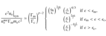 \begin{displaymath}%
\frac{\left.\epsilon^{2} n_{\epsilon}\right\vert _{\rm syn}...
...}} & {\rm if}\ \epsilon > \epsilon_{\rm c},
\end{array}\right.
\end{displaymath}