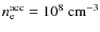$n_{\rm e}^{\rm acc}=10^{8}~{\rm cm^{-3}}$