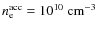 $n_{\rm e}^{\rm acc}=10^{10}~{\rm cm^{-3}}$