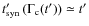 $t'_{\rm syn}\left(\Gamma_{\rm c}(t')\right)\simeq t'$