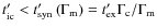 $t'_{\rm ic} < t'_{\rm syn}\left(\Gamma_{\rm m}\right)=t'_{\rm ex} \Gamma_{\rm c}/\Gamma_{\rm m}$