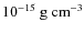 $10^{-15}~{\rm g~cm^{-3}}$