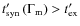 $t'_{\rm syn}\left(\Gamma_{\rm m}\right)>t'_{\rm ex}$