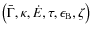 $\left(\bar{\Gamma}, \kappa, \dot{E}, \tau, \epsilon_{\rm B}, \zeta\right)$