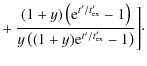 $\displaystyle + ~\frac{(1+y)\left({\rm e}^{t'/t'_{\rm ex}}-1\right)}{y\left((1+y){\rm e}^{t'/t'_{\rm ex}}-1\right)}
\Bigg]\cdot$