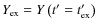 $Y_{\rm ex}=Y\left(t'=t'_{\rm ex}\right)$