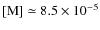 ${\rm [M]} \simeq 8.5 \times 10 ^{-5}$