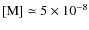 ${\rm [M]} \simeq 5\times 10^{-8}$