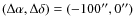 $(\Delta \alpha, \Delta \delta) = (-100'',0'')$