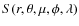 $S(r,\theta,\mu,\phi,\lambda)$