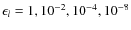 $\epsilon _l=1, 10^{-2}, 10^{-4}, 10^{-8}$