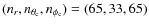 $(n_r,n_{\theta_{\rm c}},
n_{\phi_{\rm c}}) = (65,33,65)$