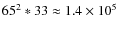 $65^2*33 \approx 1.4\times 10^{5}$