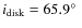 $\ensuremath{i_{{\rm disk}}} =65.9\hbox{$^\circ$ }$