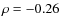 $\rho = - 0.26$