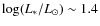 $\log(L_*/L_{\odot}) \sim 1.4$