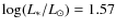 $\log(L_*/L_{\odot}) = 1.57$