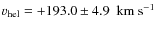 $v_{\rm hel} = +193.0\pm4.9~~{\rm km~s}^{-1}$