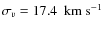 $\sigma_v= 17.4~~{\rm km~s}^{-1}$