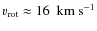 $v_{\rm rot} \approx16~~{\rm km~s}^{-1}$