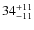 $\rm 34^{+11}_{-11}$