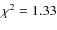 $\chi^2 = 1.33$