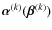 $\vec{\alpha}^{(k)}(\vec{\beta}^{(k)})$