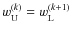 $w^{(k)}_{{\rm U}}=w^{(k+1)}_{{\rm L}}$